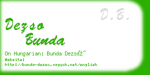 dezso bunda business card